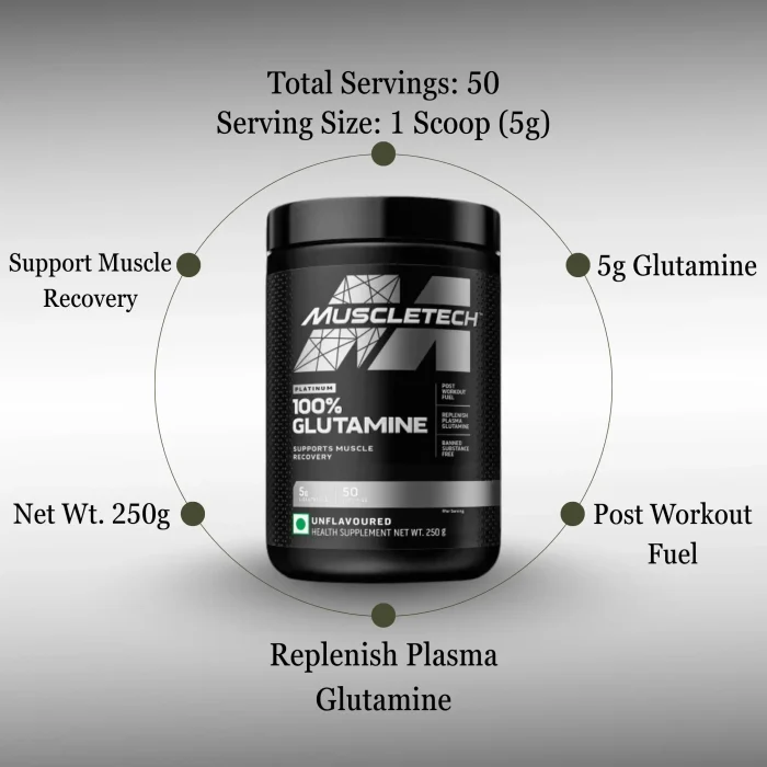 Muscletech Platinum Glutamine Powder 250gm - Image 3