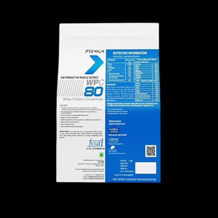 Muscle Science Whey Protein WPC80 1kg - Image 2