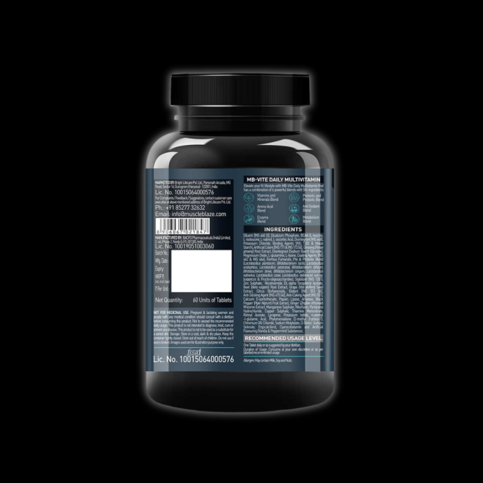 MuscleBlaze MB-VITE Daily Multivitamin, for Enhanced Energy, Stamina & Gut Health, - Image 3