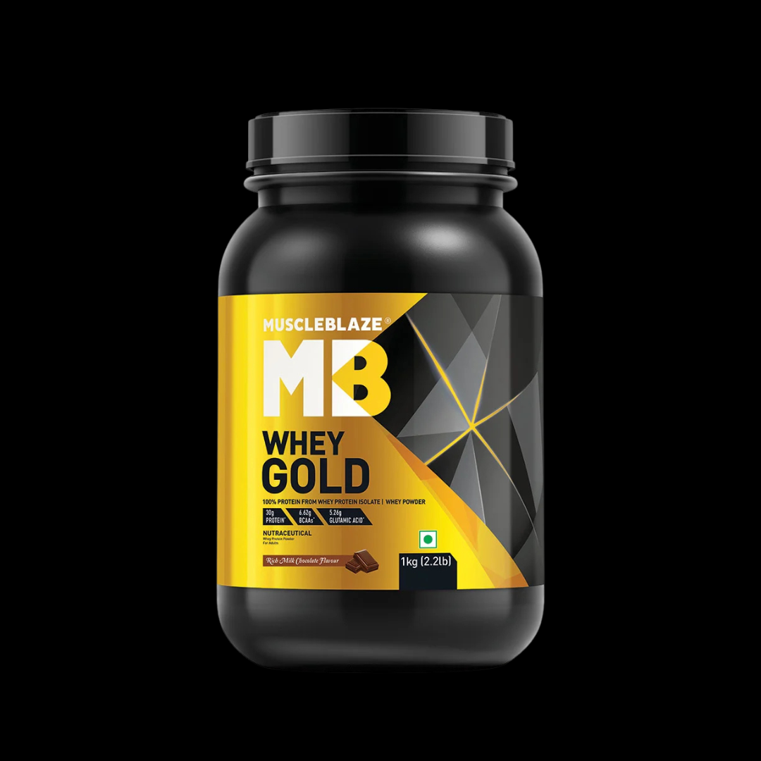 Untitled design (81) MuscleBlaze Whey Gold 100% Whey Protein Isolate - Image 1