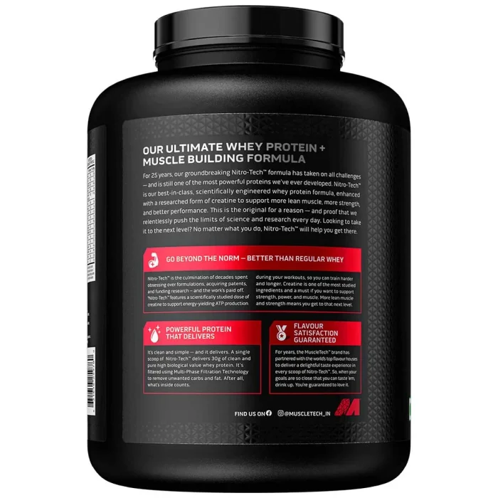 MuscleTech Nitro-Tech Whey Protein, 1.81kg (4lbs) - Image 2
