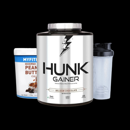 Divine Nutrition Hunk Gainer 3kg + MF Peanut Butter 1.25kg + Shaker