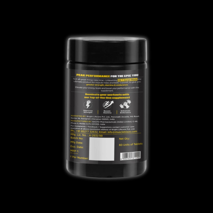 MuscleBlaze T-Surge Black - Image 3