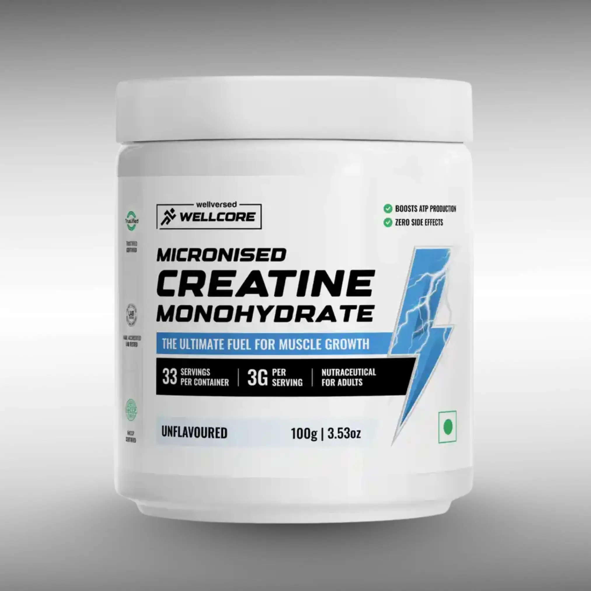 WELLCORE CREATINE 100G UNFLAVOUR Wellcore Pure Micronised Creatine Monohydrate - Image 1