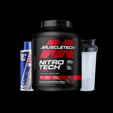 MuscleTech Nitro-Tech Ripped 1.81kg +Ronnie Coleman L- carnitine xs 3000  473ML + Shaker