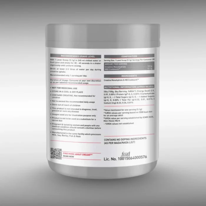 MuscleBlaze Creatine Monohydrate CreAMP 250gm - Image 2