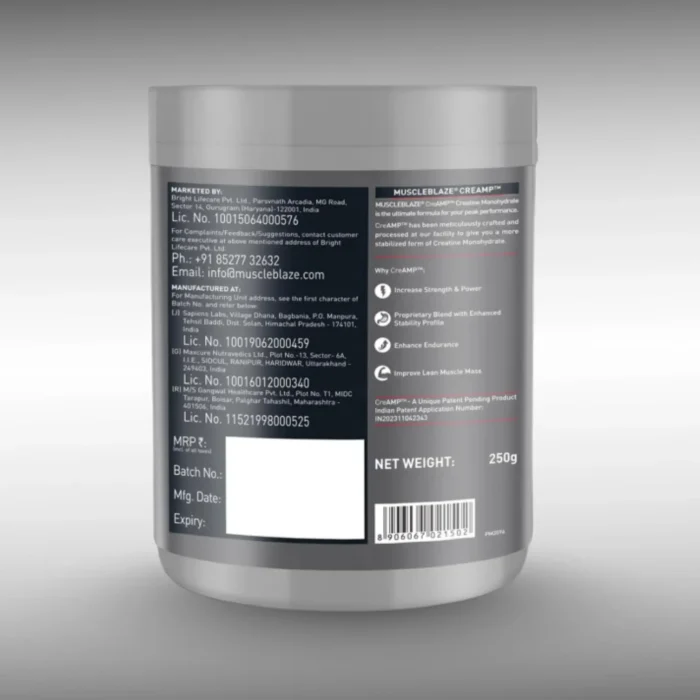 MuscleBlaze Creatine Monohydrate CreAMP 250gm - Image 3