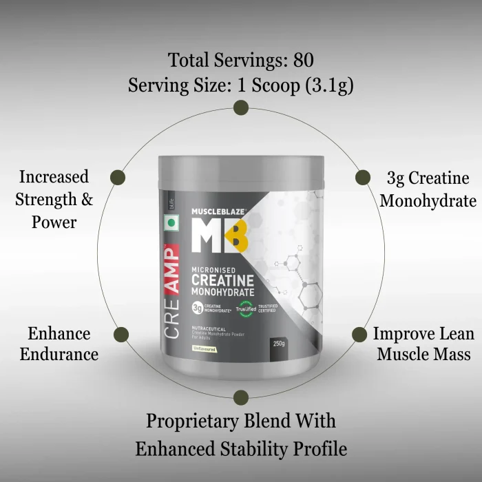 MuscleBlaze Creatine Monohydrate CreAMP 250gm - Image 4