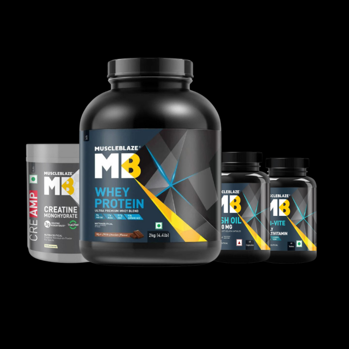 MuscleBlaze Whey Protein 2kg+ MuscleBlaze CreAMP 250gm + MuscleBlaze Multi 60N + MuscleBlaze Fish Oil 60N + MuscleBlaze Gym Bag + MuscleBlaze Cyclone shaker - Image 2