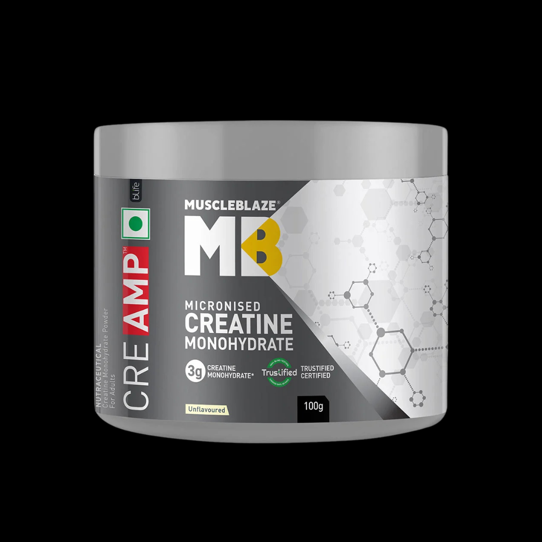 Untitled design - 2025-01-17T143250.232 MuscleBlaze Creatine Monohydrate CreAMP 100gm - Image 1