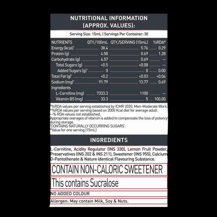 MuscleBlaze Liquid L-Carnitine 1100 mg - Image 4
